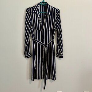 Navy Striped Button Up Dress by Forever 21